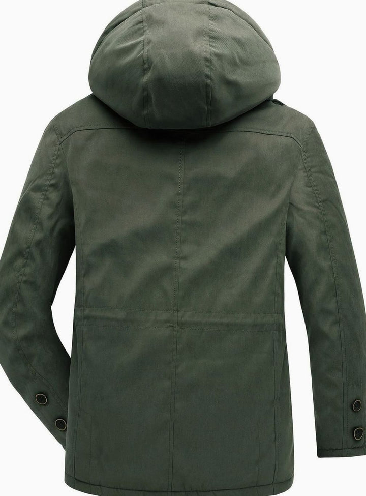 Herren Wattierte Kapuzenjacke mit Mehreren Taschen für den Winter