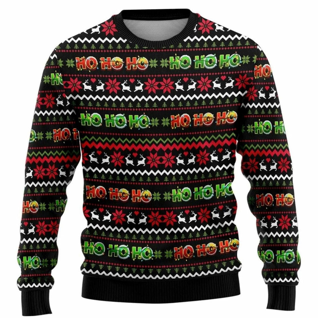 Herren Weihnachtspullover mit Schneemann-Print Rundhals - Mehrfarbig