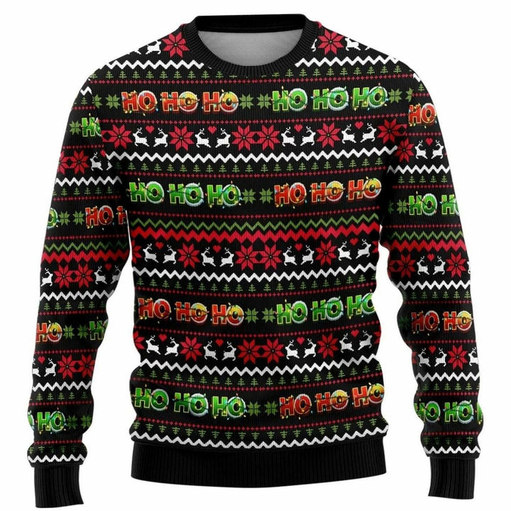 Herren Weihnachtspullover mit Schneemann-Print Rundhals - Mehrfarbig