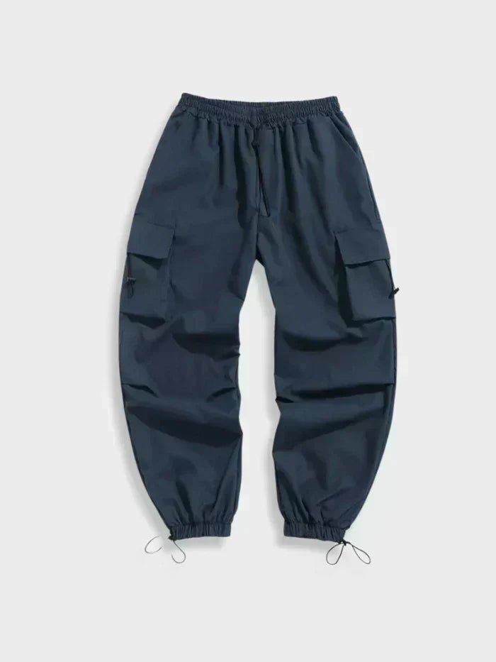 Herren Weit Geschnittene Cargo Hose mit Verstellbaren Bündchen - Blue
