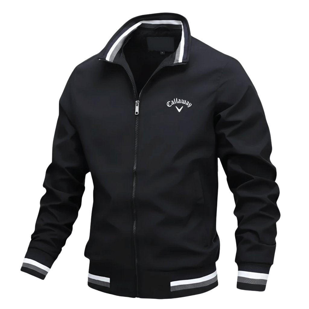 Herren Windbreaker Jacke Wasserfest Leicht Reissverschluss - Black