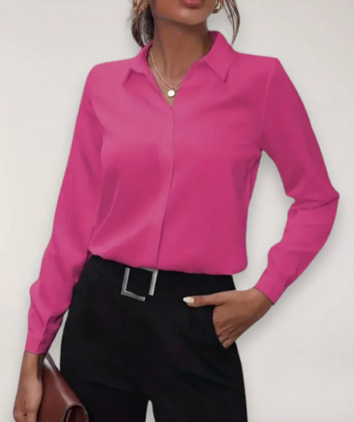 Marie | Damen Frühjahrs Bürobluse mit Knopfleiste