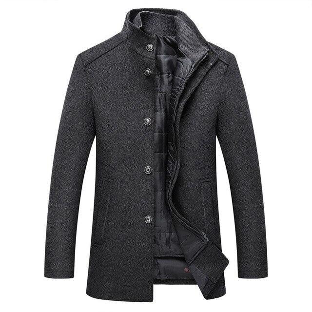 Edith | Herren Winter Wollmantel mit Gestepptem Futter