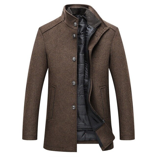 Edith | Herren Winter Wollmantel mit Gestepptem Futter