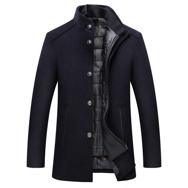 Edith | Herren Winter Wollmantel mit Gestepptem Futter