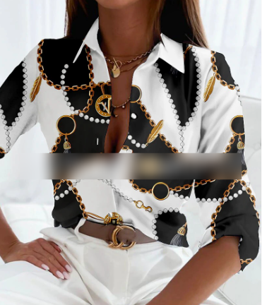 Clara | Plus Size Damen Bluse Geometrisch Modern Business