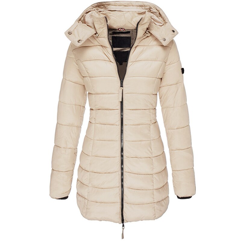 Kamilla | Damen Winter Lange Pufferjacke mit Kapuze