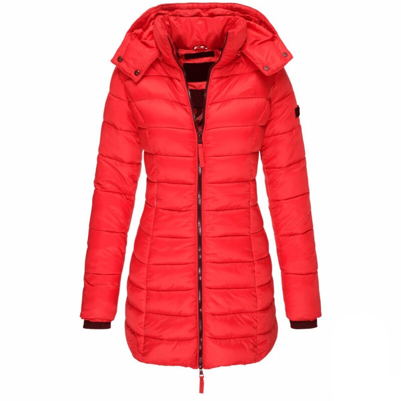 Kamilla | Damen Winter Lange Pufferjacke mit Kapuze