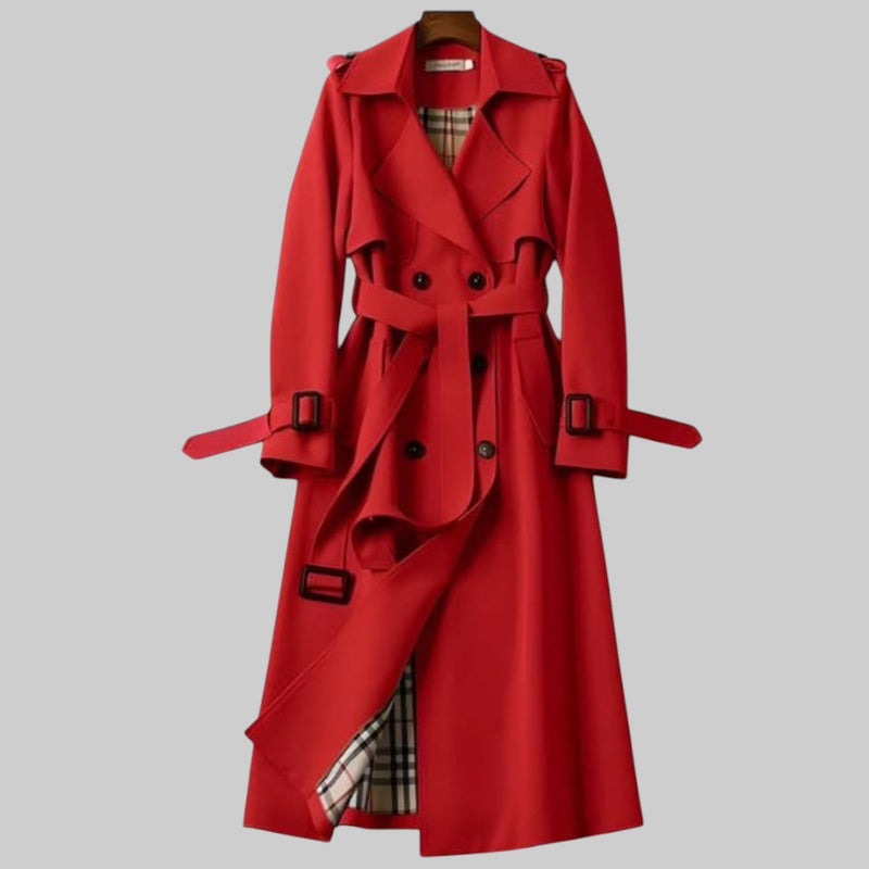 Amira | Damen Klassischer Trenchcoat mit Gürtel für den Winter
