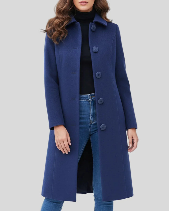 Franziska | Damen Lange Winterjacke mit Knopfleiste
