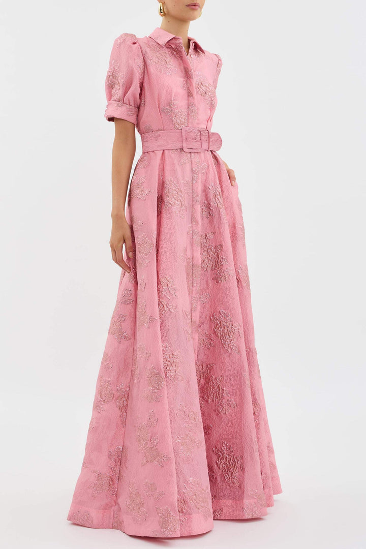 Karin | Elegantes Blumiges Jacquard-Kleid