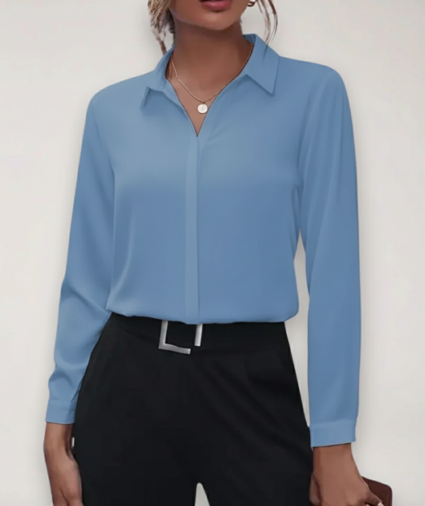 Marie | Damen Frühjahrs Bürobluse mit Knopfleiste