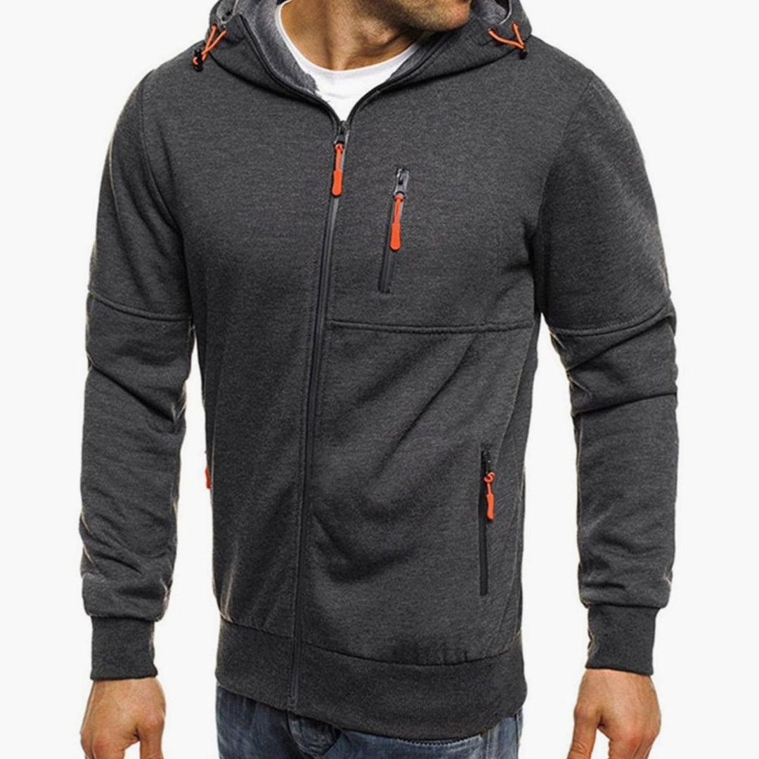 Lässiger Herren-Hoodie mit Reißverschluss und Kapuze