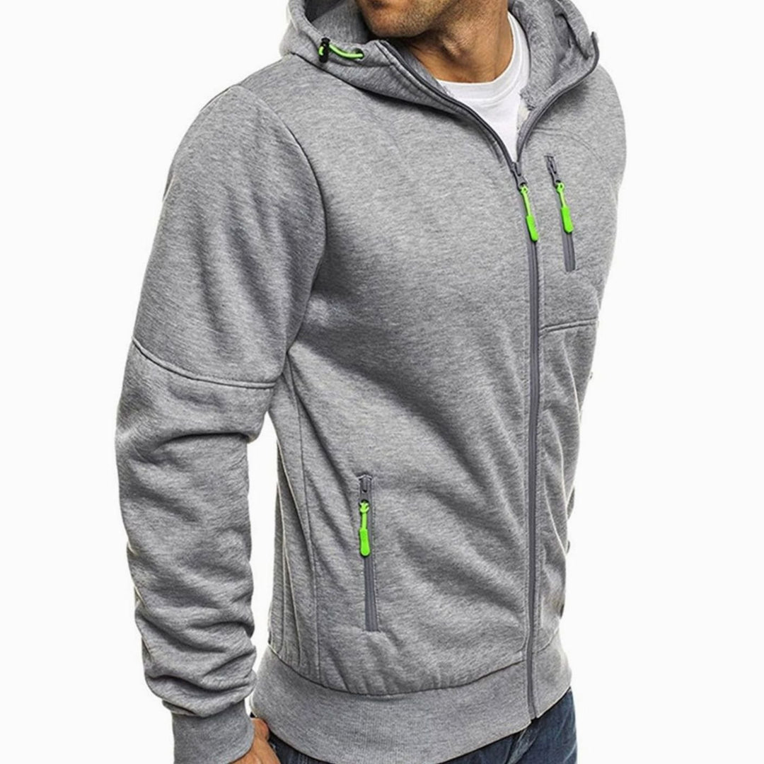 Lässiger Herren-Hoodie mit Reißverschluss und Kapuze