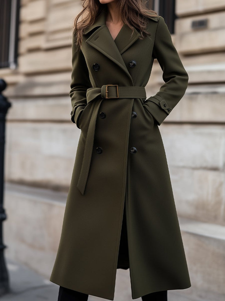 Gabriela | Damen Winter Lange Trenchcoat mit Gürtel