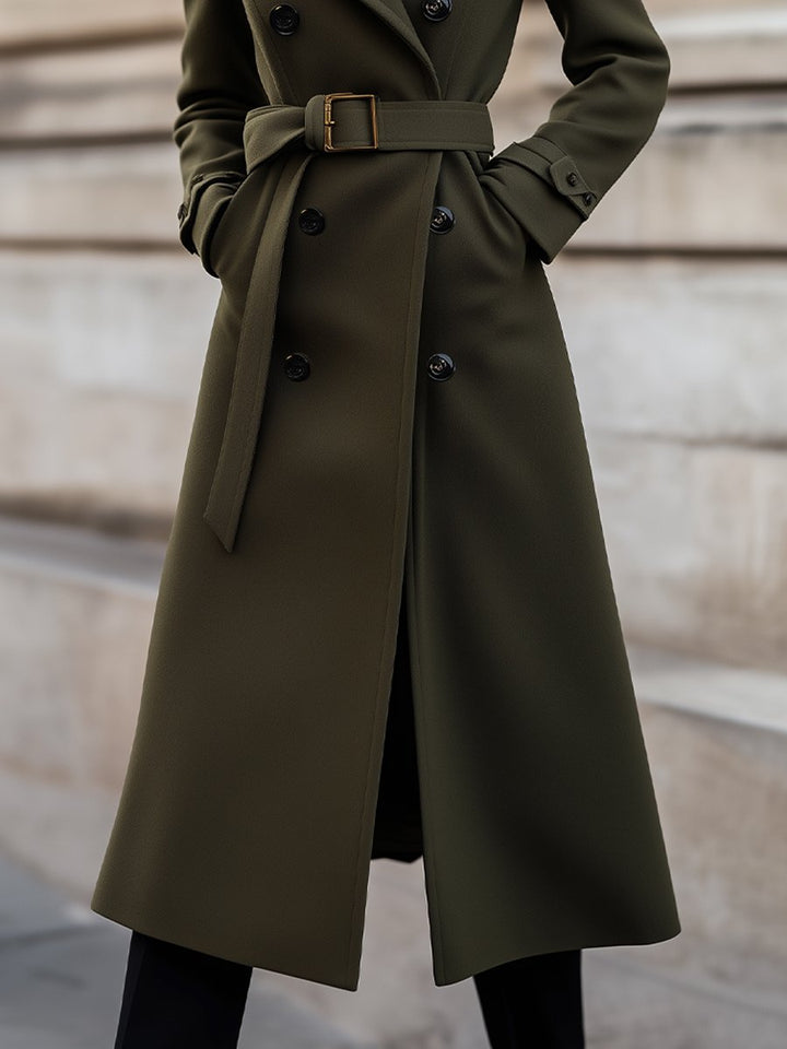Gabriela | Damen Winter Lange Trenchcoat mit Gürtel