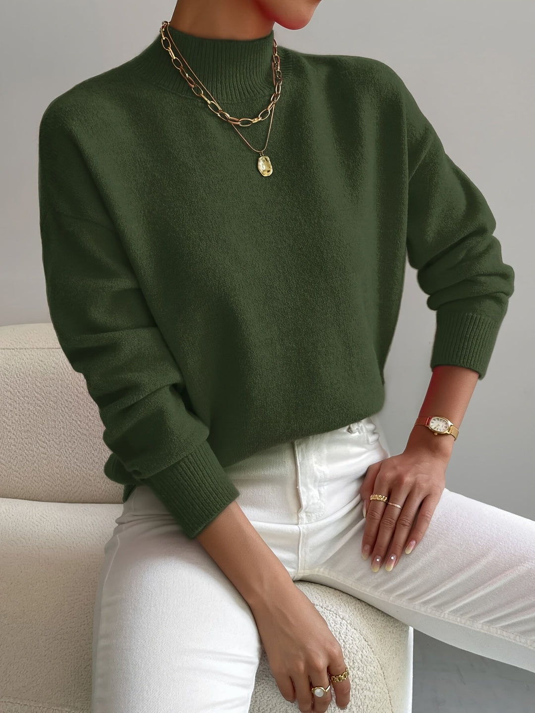 Elke | Damen Eleganter Rollkragenpullover