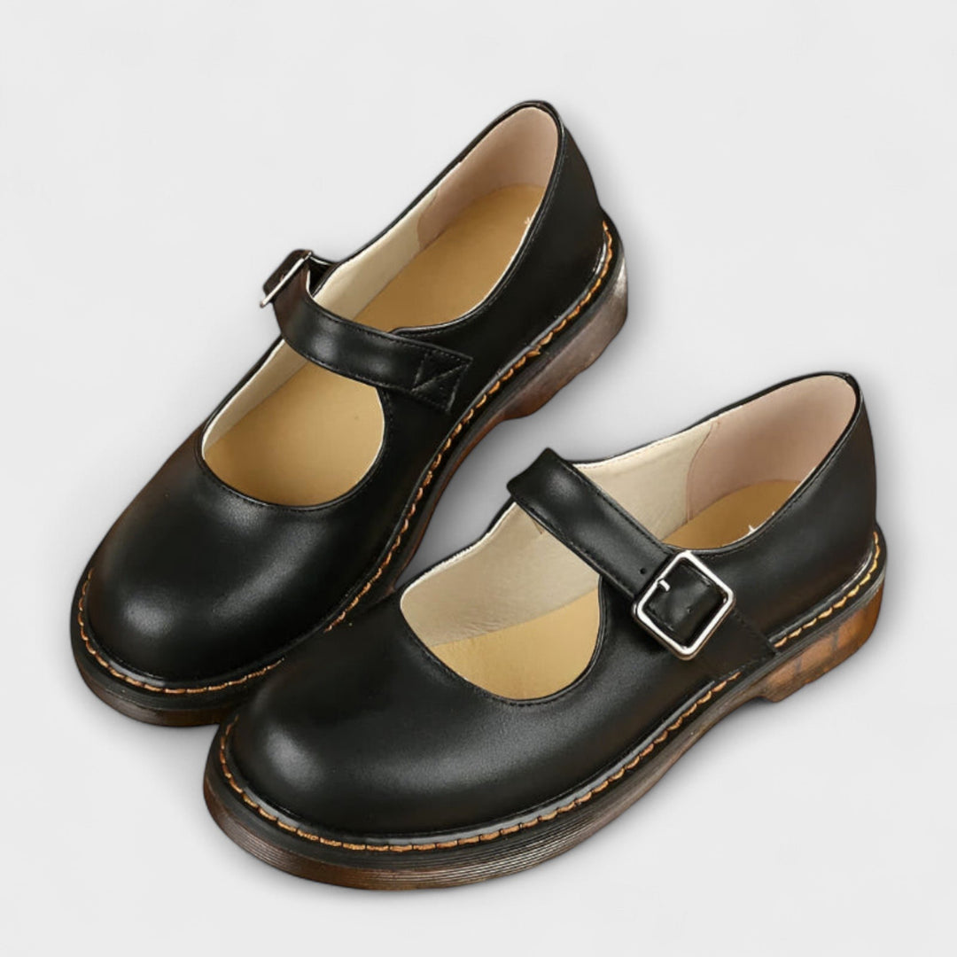 Mary Jane Schuhe Damen Riemchen Schnalle Runder Zehenbereich