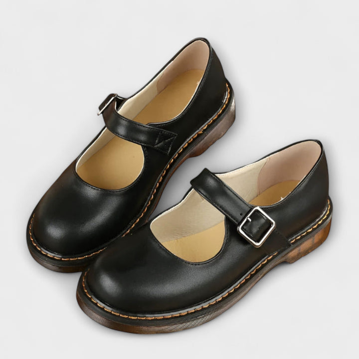 Mary Jane Schuhe Damen Riemchen Schnalle Runder Zehenbereich