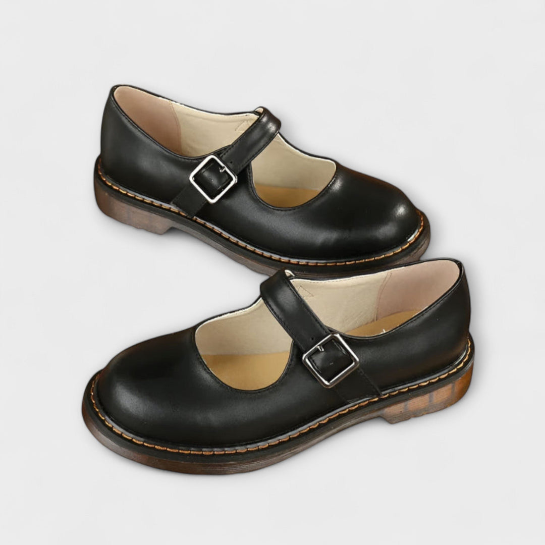 Mary Jane Schuhe Damen Riemchen Schnalle Runder Zehenbereich