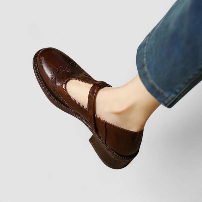 Mary Jane Schuhe Orthopädisch T-Riemen Blockabsatz