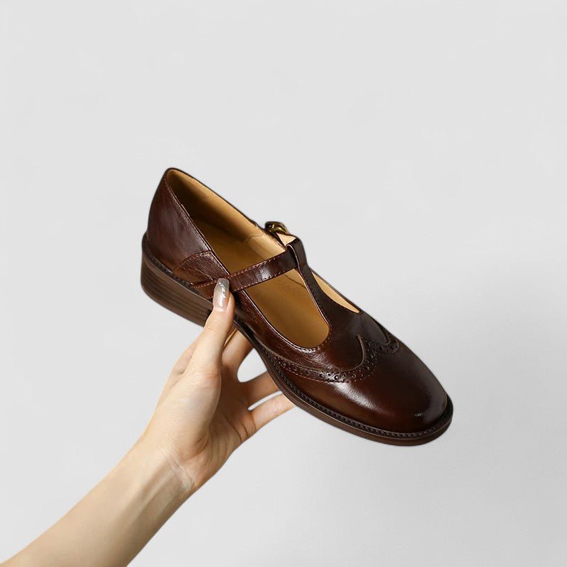 Mary Jane Schuhe Orthopädisch T-Riemen Blockabsatz