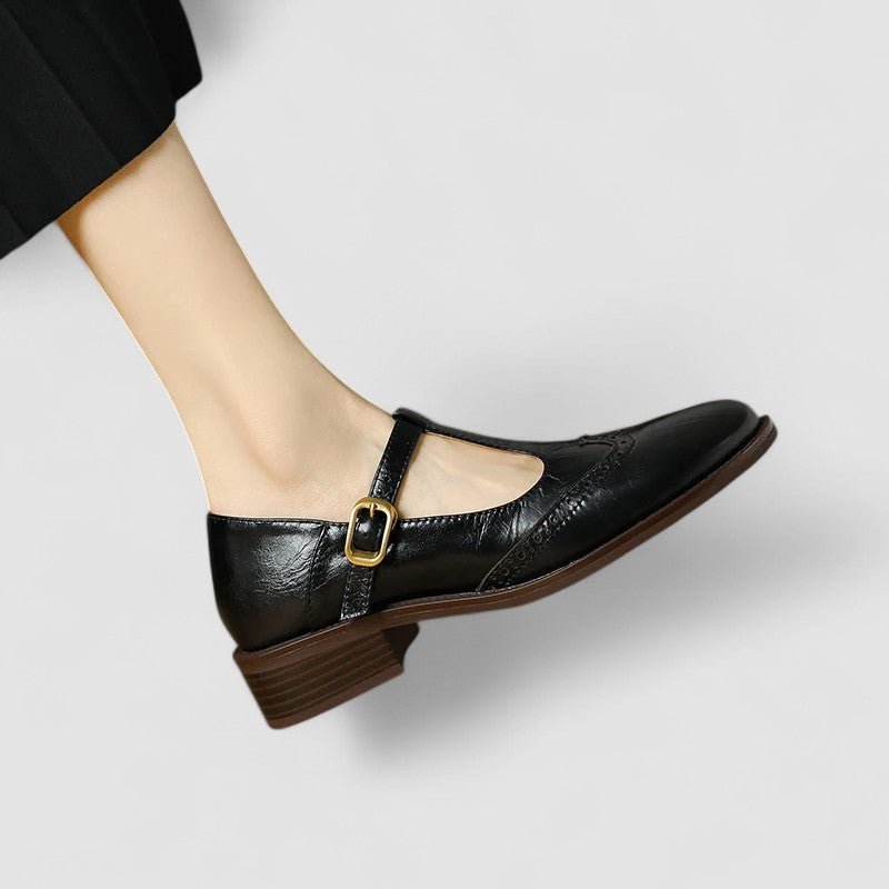 Mary Jane Schuhe Orthopädisch T-Riemen Blockabsatz