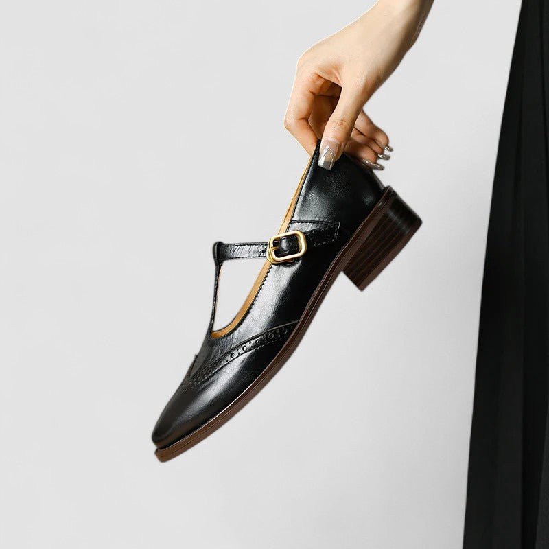 Mary Jane Schuhe Orthopädisch T-Riemen Blockabsatz