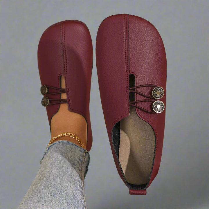 Mokassins Damen Ziegenleder Premium Komfort Slip-On - Red