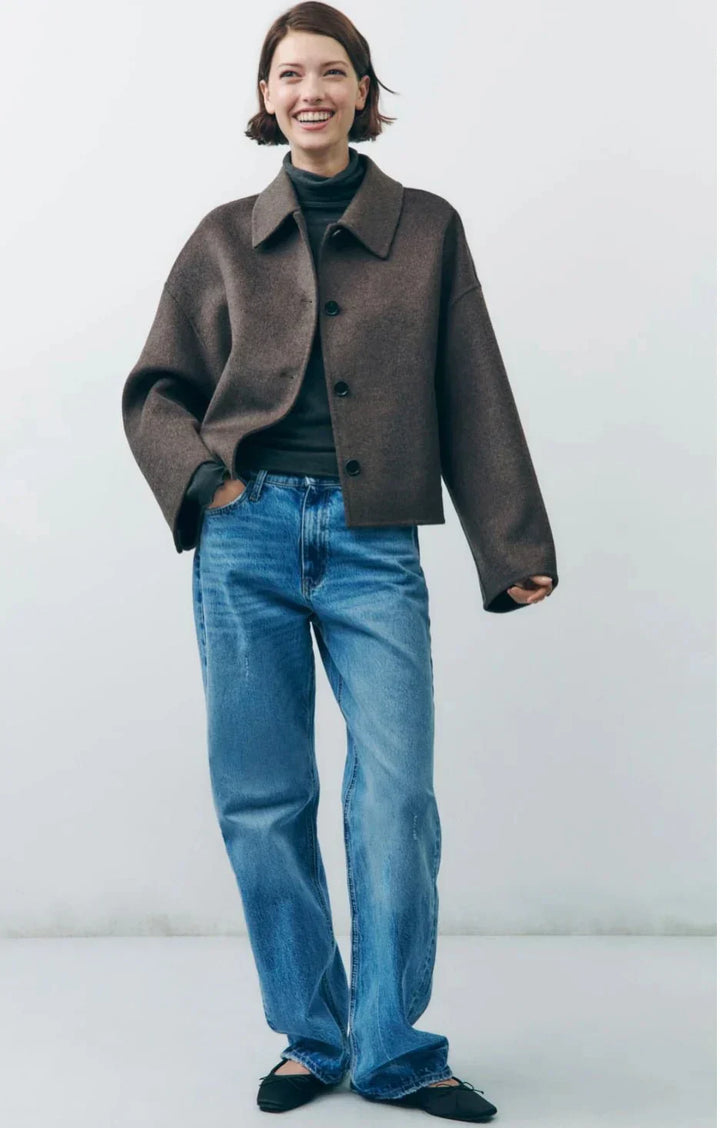 Doris | Damen Kurze Jacke mit Knopfleiste
