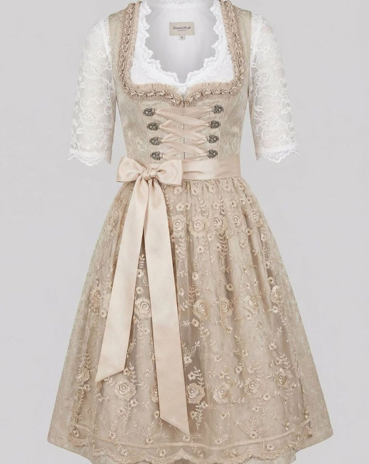 Oktoberfest Dirndl Kleid Damen Romantisches Blumen Spitzenbluse