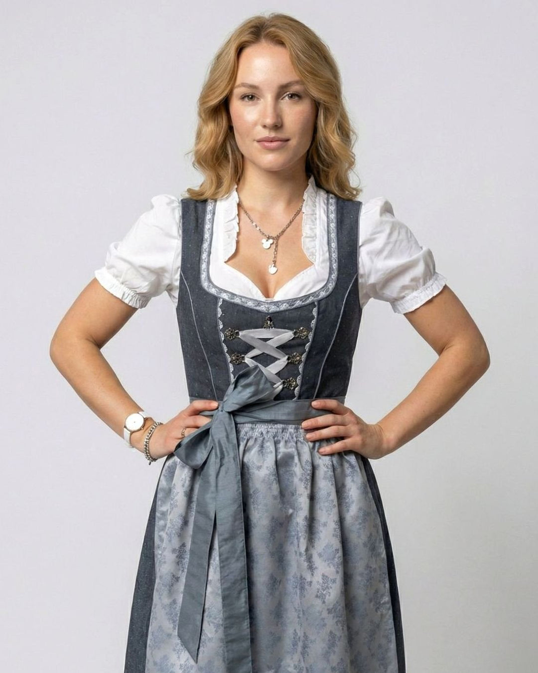 Oktoberfest Dirndl-Kleid Damen Traditionelles 3-teiliges Trachten-Set