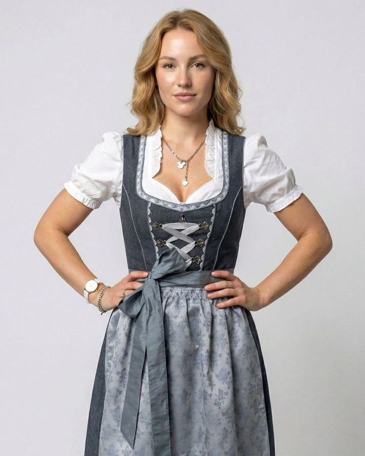 Oktoberfest Dirndl-Kleid Damen Traditionelles 3-teiliges Trachten-Set