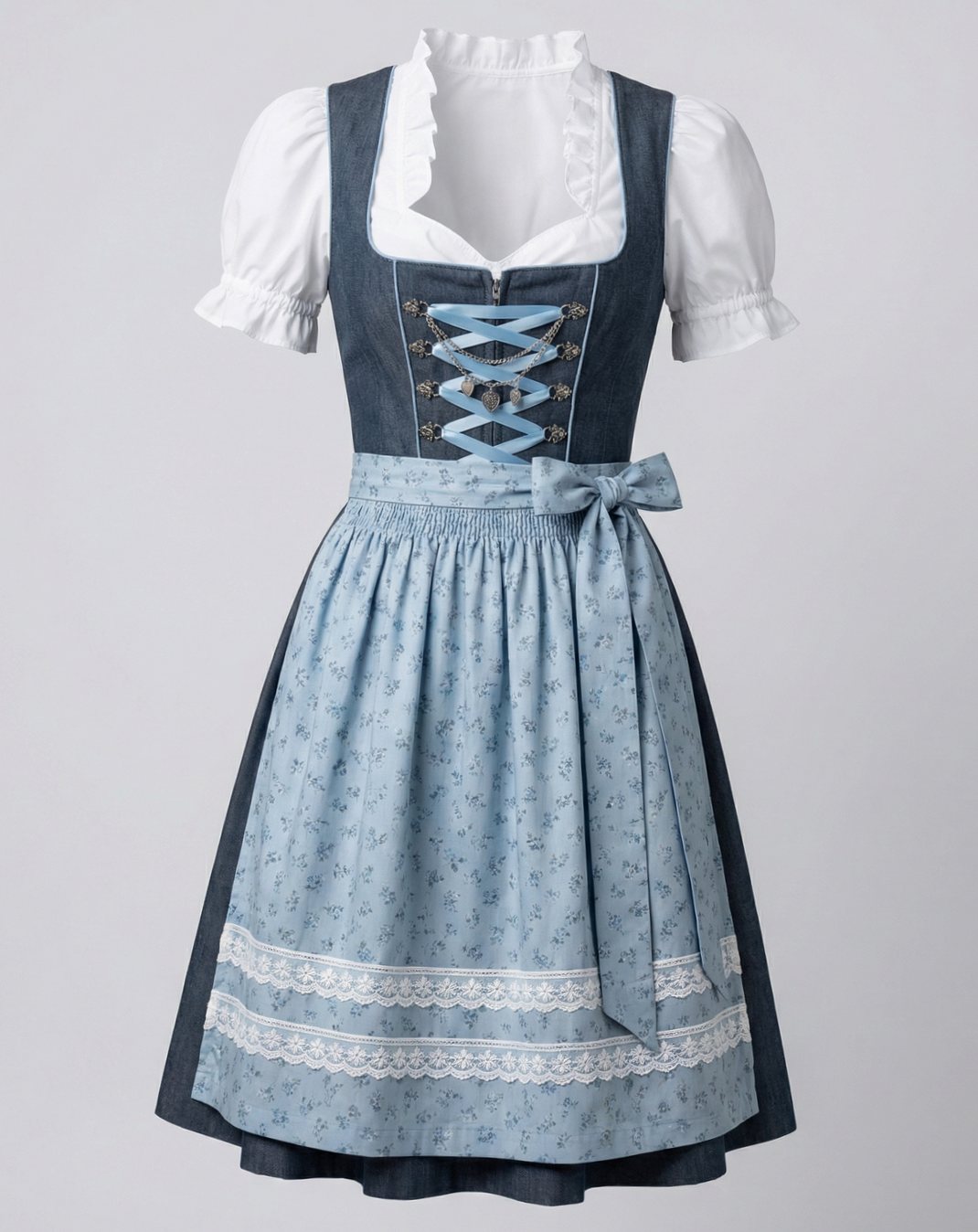 Oktoberfest Dirndl Kleid Tailliert Traditionell Festlich
