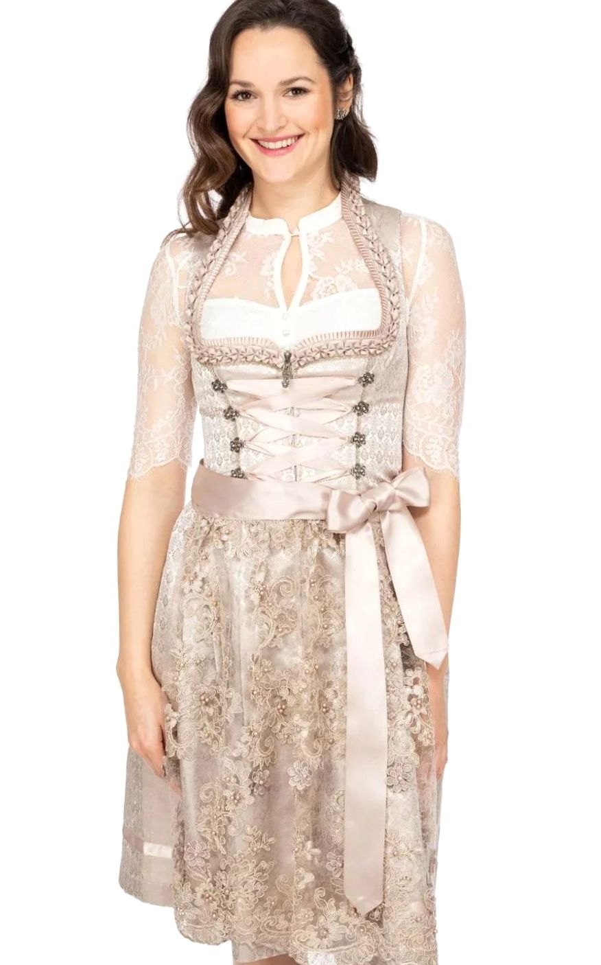 Oktoberfest Dirndl Trachtenkleid mit Spitzenschürze Damen