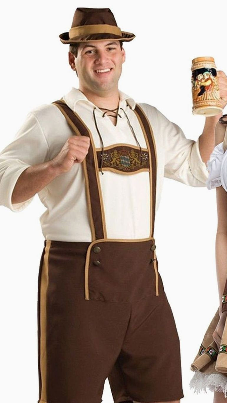 Oktoberfest Trachten-Kostüm Set Lederhose Herren Dirndl Damen