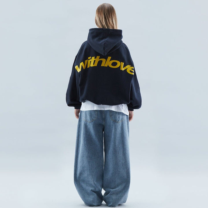 Oversized Hoodie With Love Unisex Kapuzenpullover - Navy