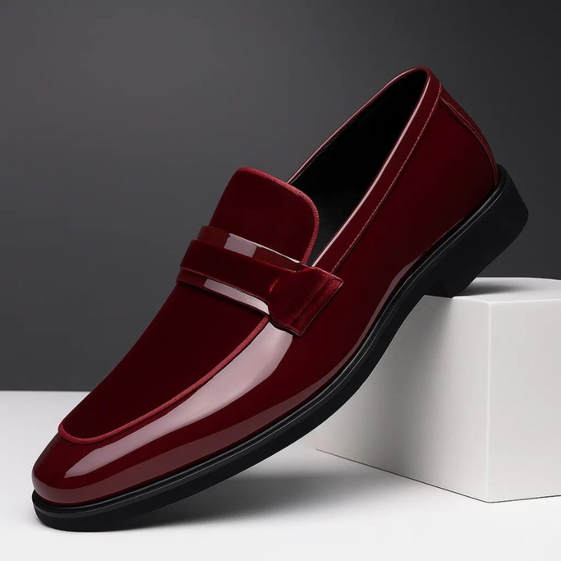 Penny Loafer Herren Leder Wildleder Business Slipper - Red