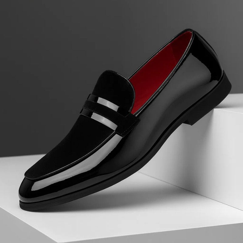 Penny Loafer Herren Leder Wildleder Business Slipper - Black