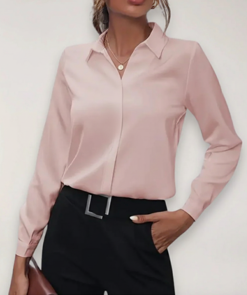 Marie | Damen Frühjahrs Bürobluse mit Knopfleiste