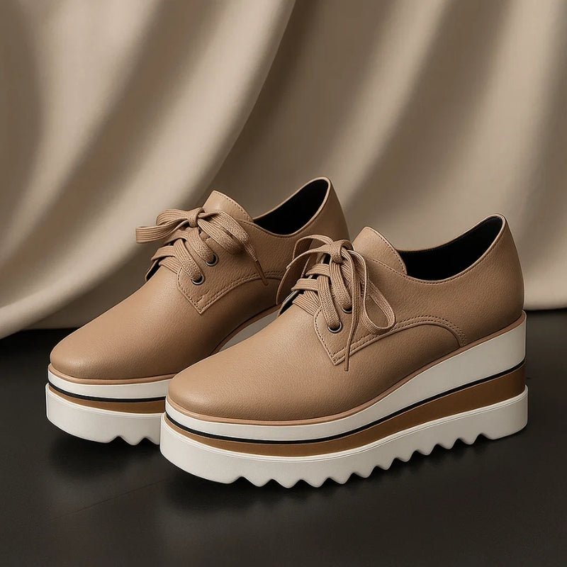 Platform Oxford Schuhe Wedge Sneaker Schnürung