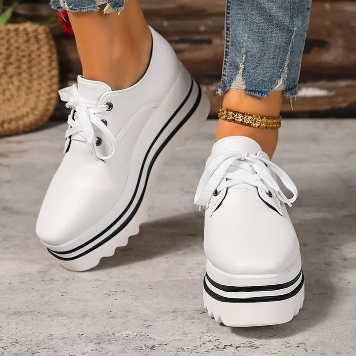Platform Oxford Schuhe Wedge Sneaker Schnürung