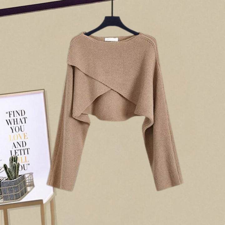 Plus Size Damen Outfit Set Kleid mit Strickjacke Zweiteilig