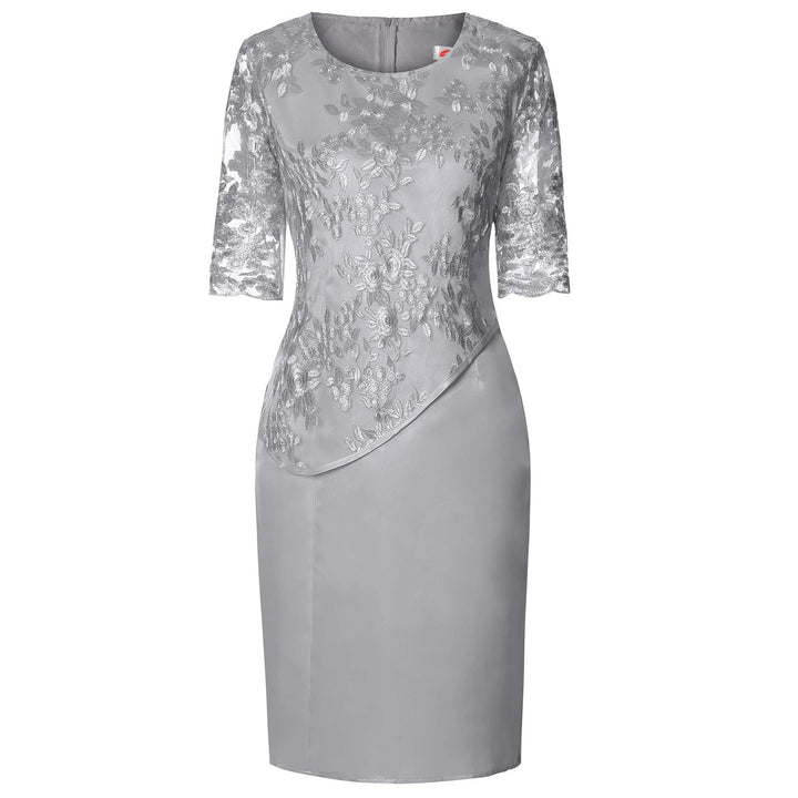 Plus Size Midi Kleid Spitze Blumen Elegant Festlich