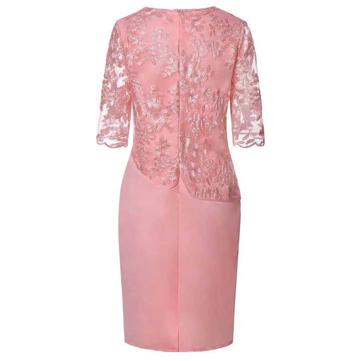 Plus Size Midi Kleid Spitze Blumen Elegant Festlich