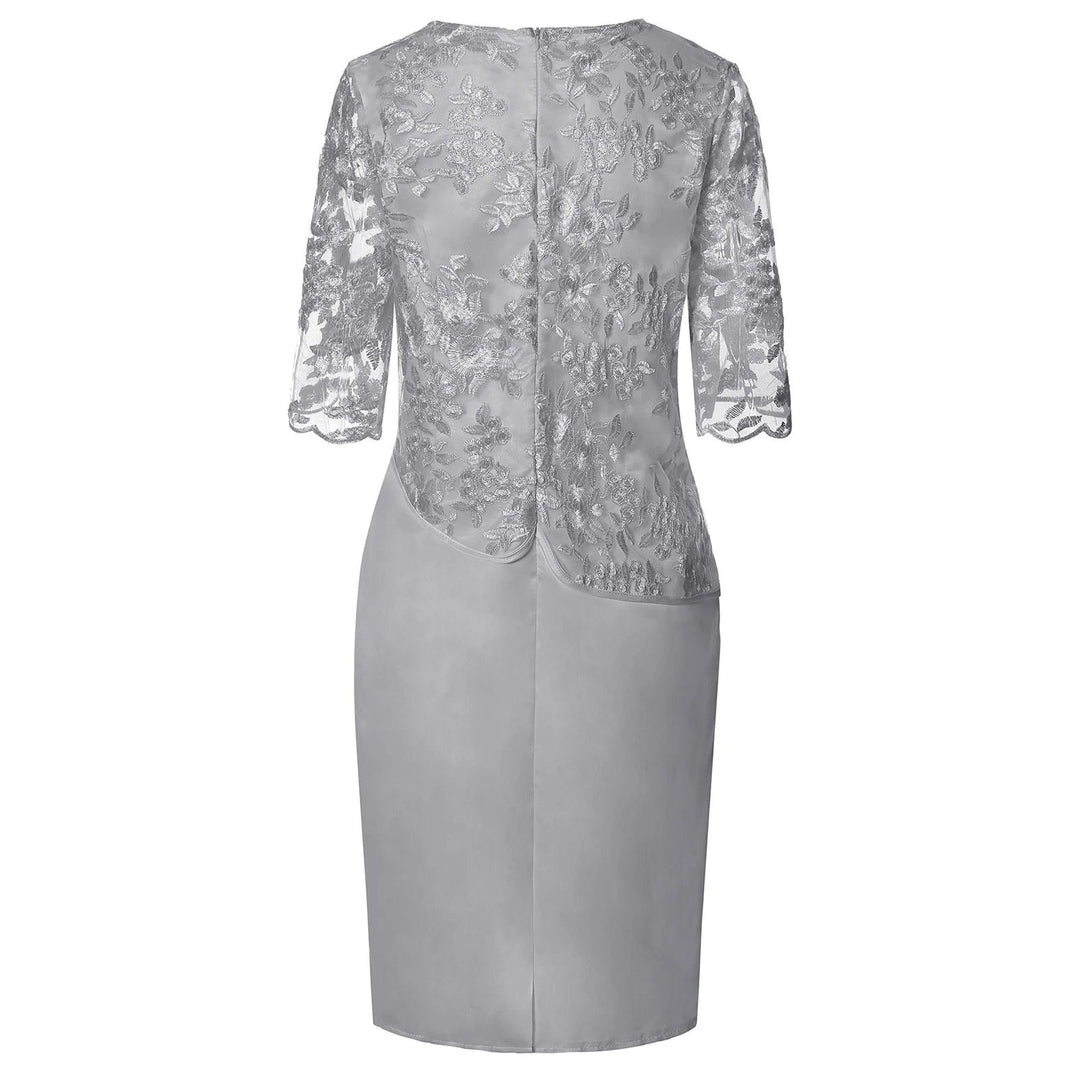Plus Size Midi Kleid Spitze Blumen Elegant Festlich