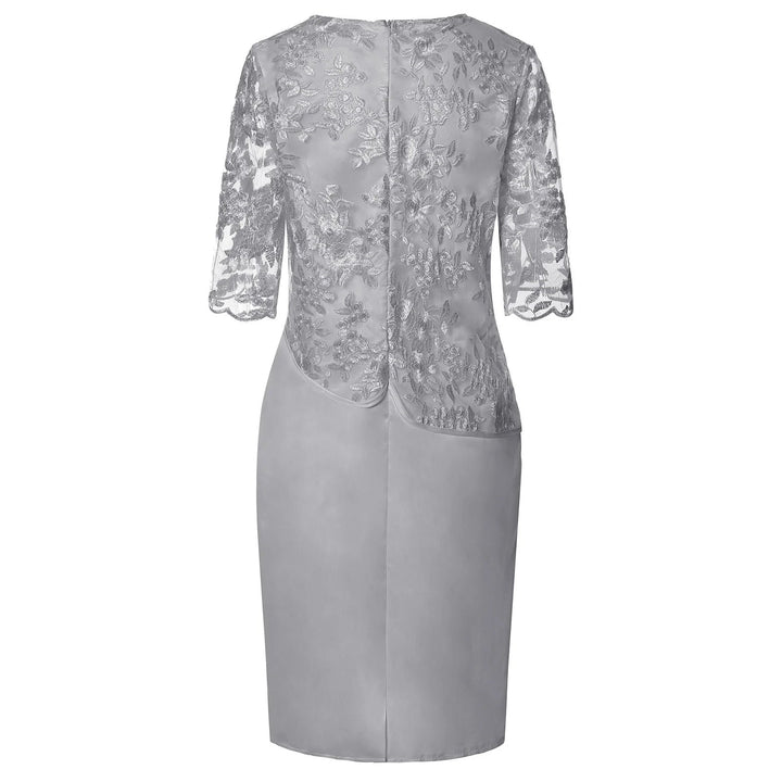 Plus Size Midi Kleid Spitze Blumen Elegant Festlich