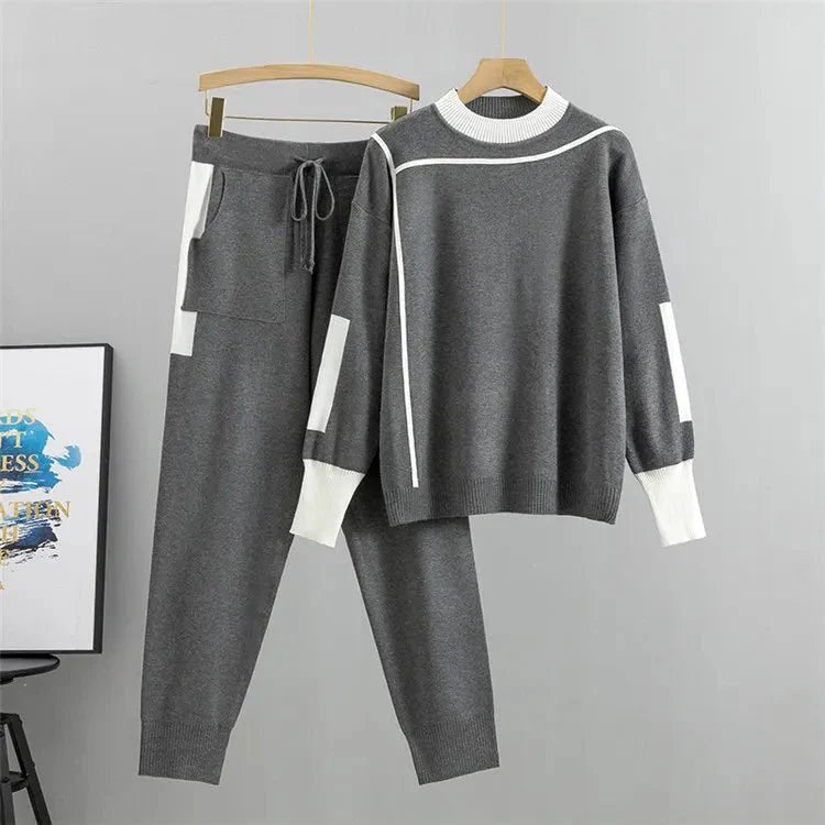 Plus Size Trainingsanzug Set Bequem Elegant - Grey