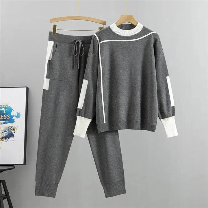 Plus Size Trainingsanzug Set Bequem Elegant - Grey