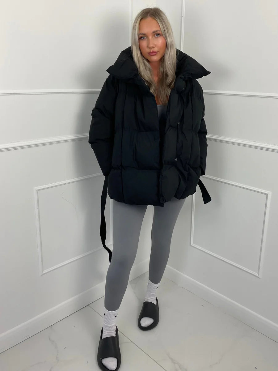 Nadine | Winter-Steppmantel für Damen mit Gürtel